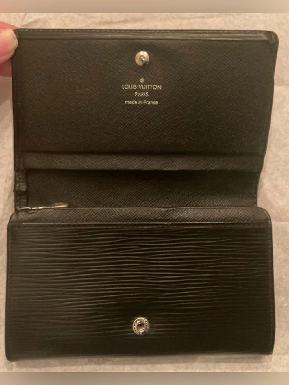 LOUIS VUITTON Alexandra Wallet Black Epi Leather Authenticated 2012 France